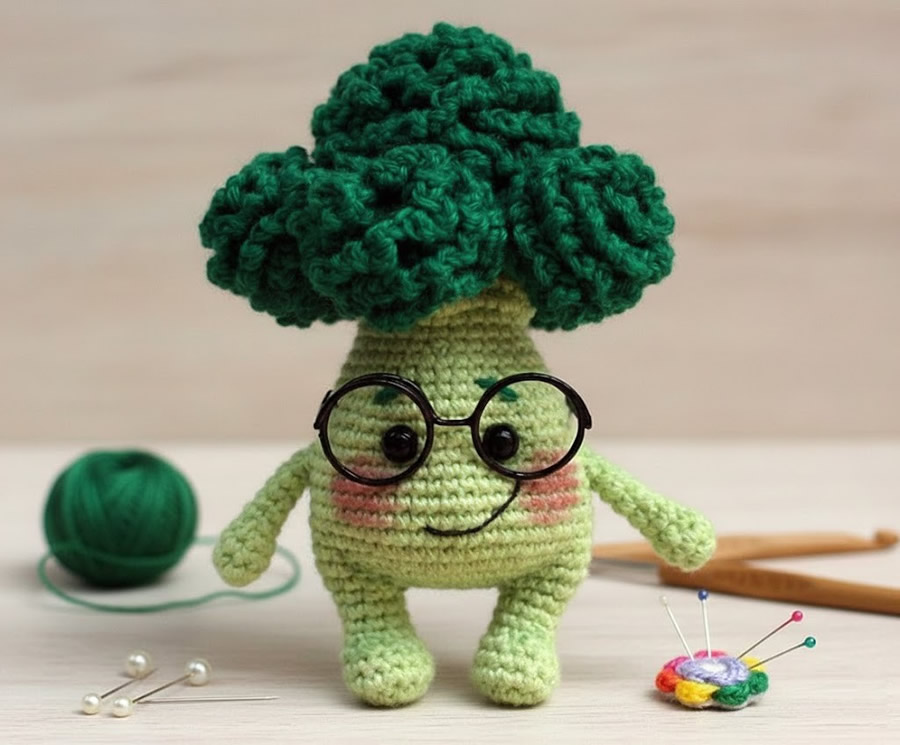 Brócoli Bebé Amigurumi Kawaii