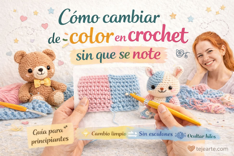 Cómo cambiar de color en crochet
