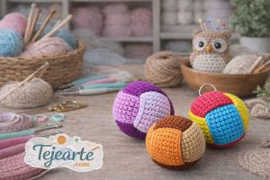Pelota llavero a crochet