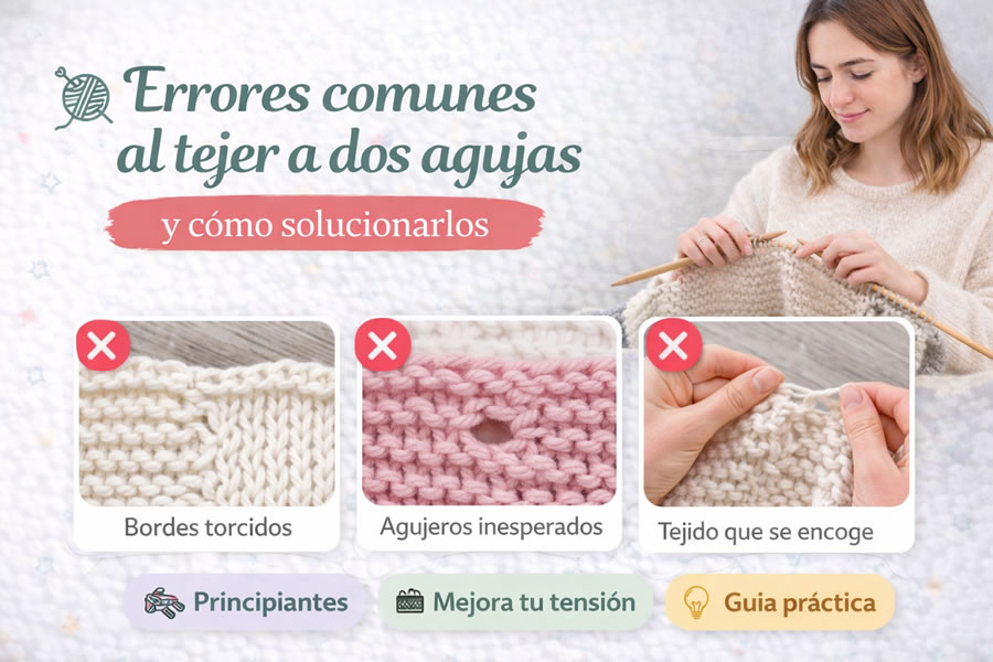 Errores comunes al tejer a dos agujas