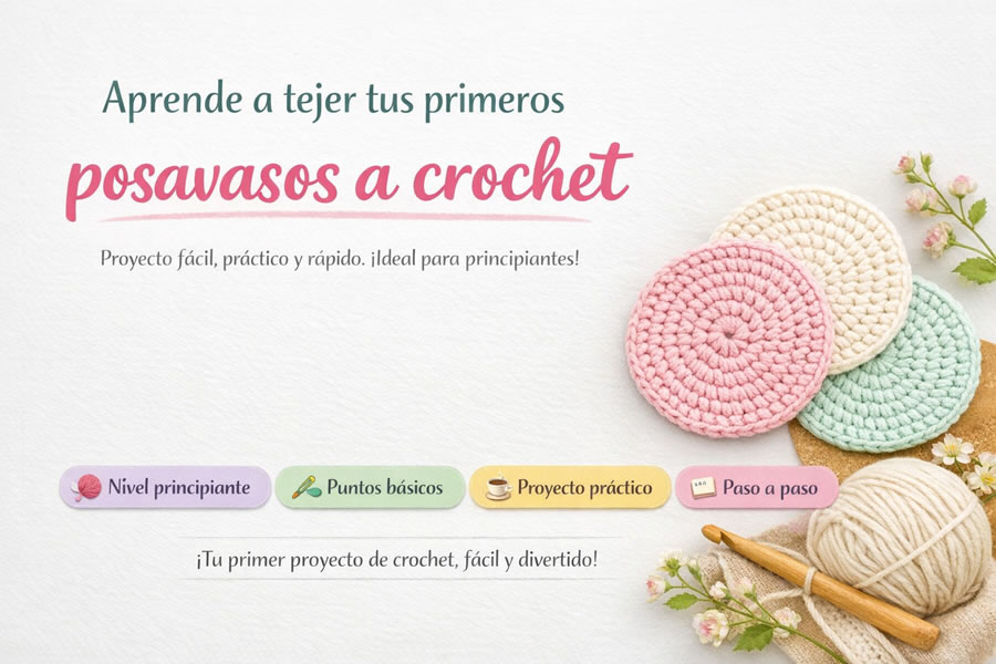 Posavasos a crochet fáciles