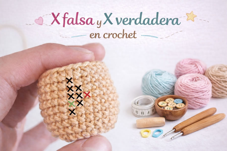 X falsa y X verdadera en crochet