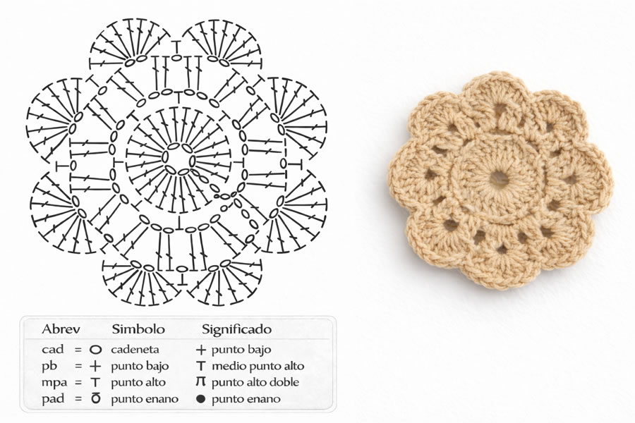 Diafragma de Flor a Crochet