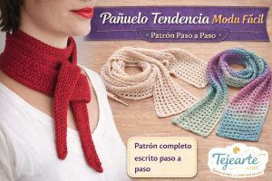 Pañuelo tendencia moda muy fácil tejido a crochet con patrón paso a paso