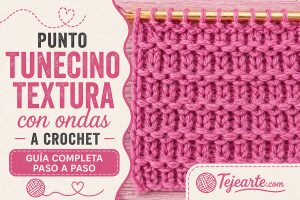 Punto tunecino con ondas a crochet