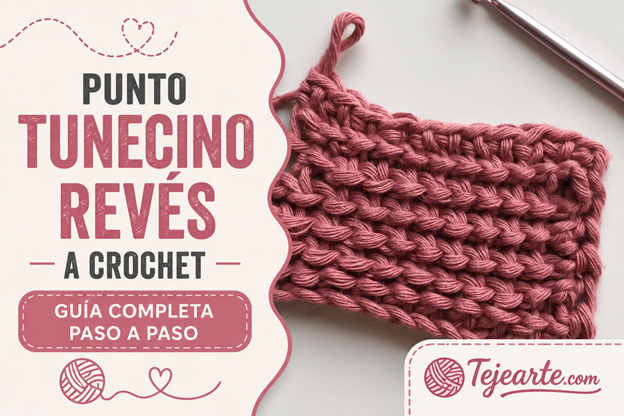 Punto tunecino revés a crochet
