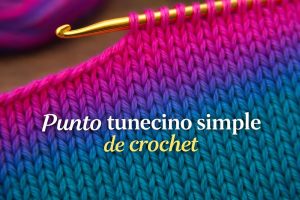 Punto tunecino simple de crochet