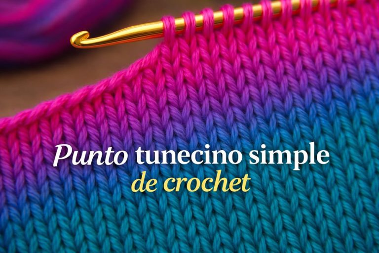 Punto tunecino simple de crochet