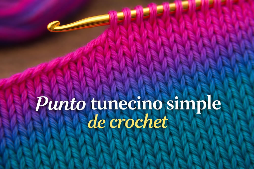 Punto tunecino simple de crochet