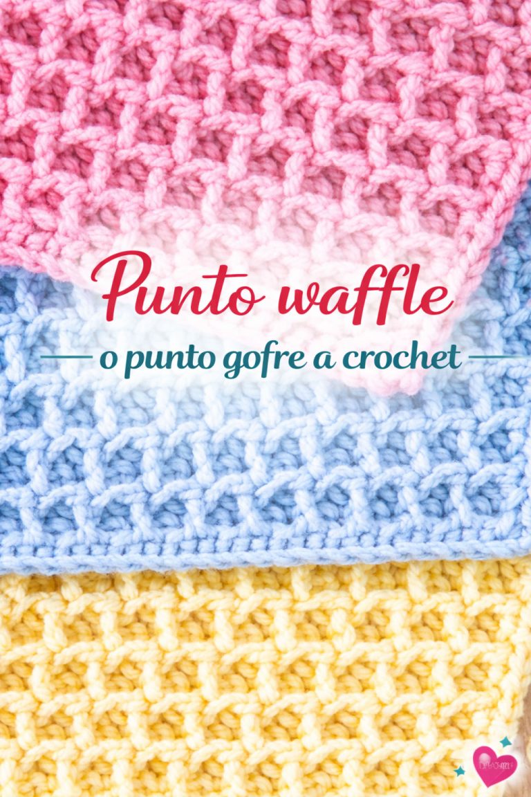 Punto waffle o punto gofre a crochet