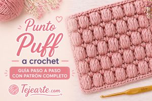 Punto puff alineado a crochet