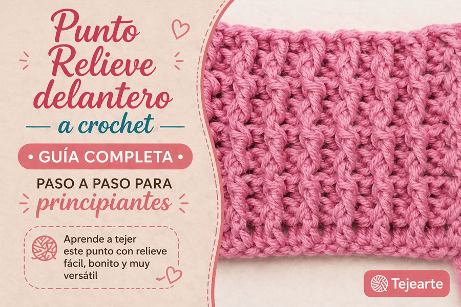 Punto en relieve delantero a crochet