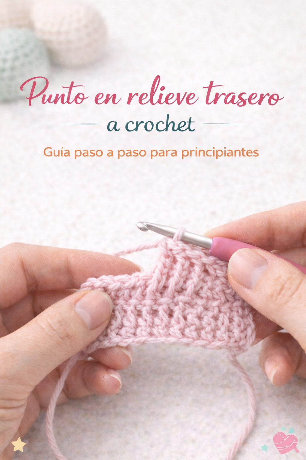 Punto en relieve trasero a crochet