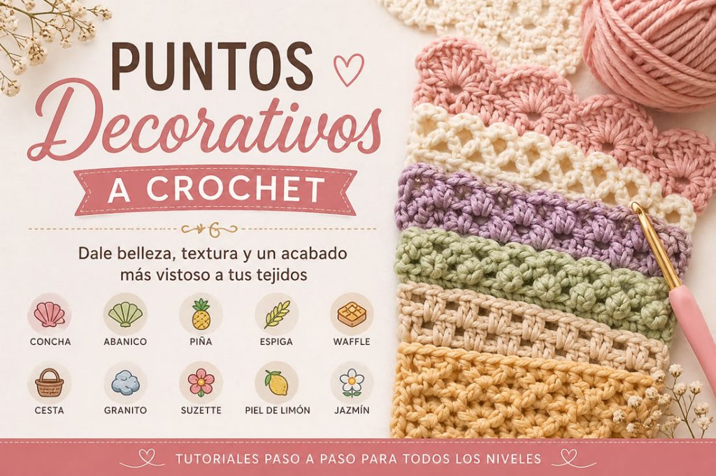 puntos decorativos a crochet