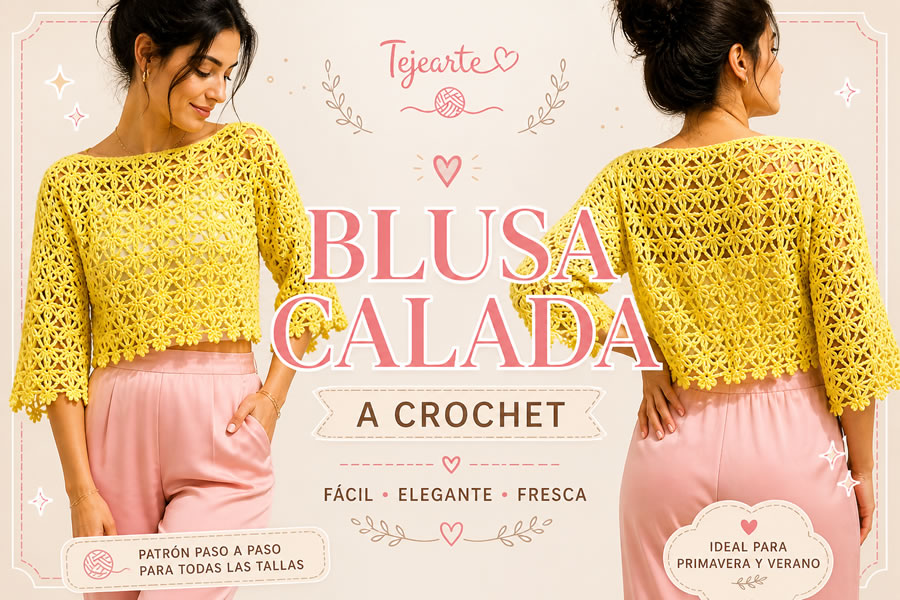 Blusa calada a crochet