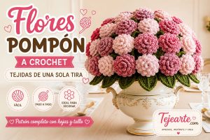 Flores pompón a crochet