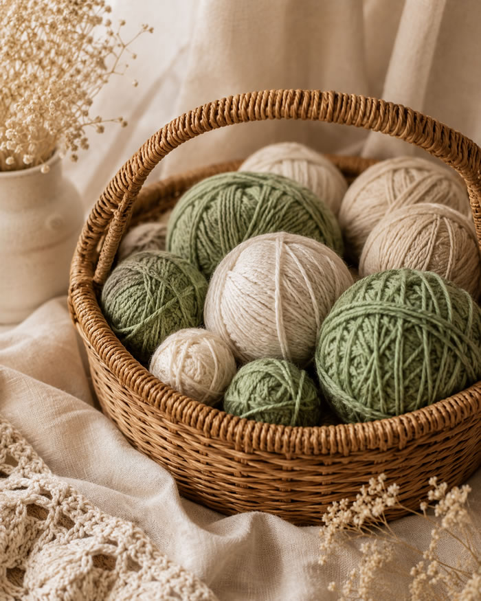 Ovillos y materiales para aprender crochet